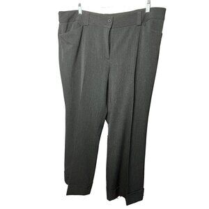 Lane Bryant Women’s dress pants size 20 wide leg zipper charcoal 3 pockets cuffe